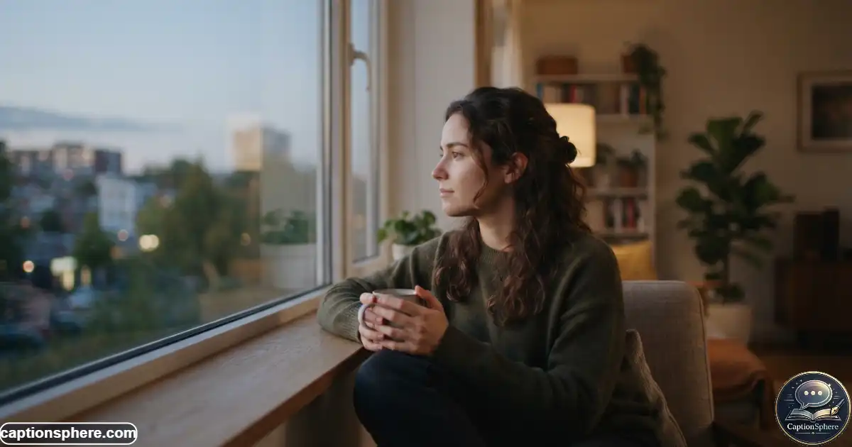 Thoughtful person looking away with a calm expression in soft atmospheric lighting