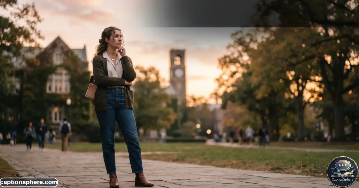 Senior student reflecting outdoors while holding graduation memories in a quiet setting