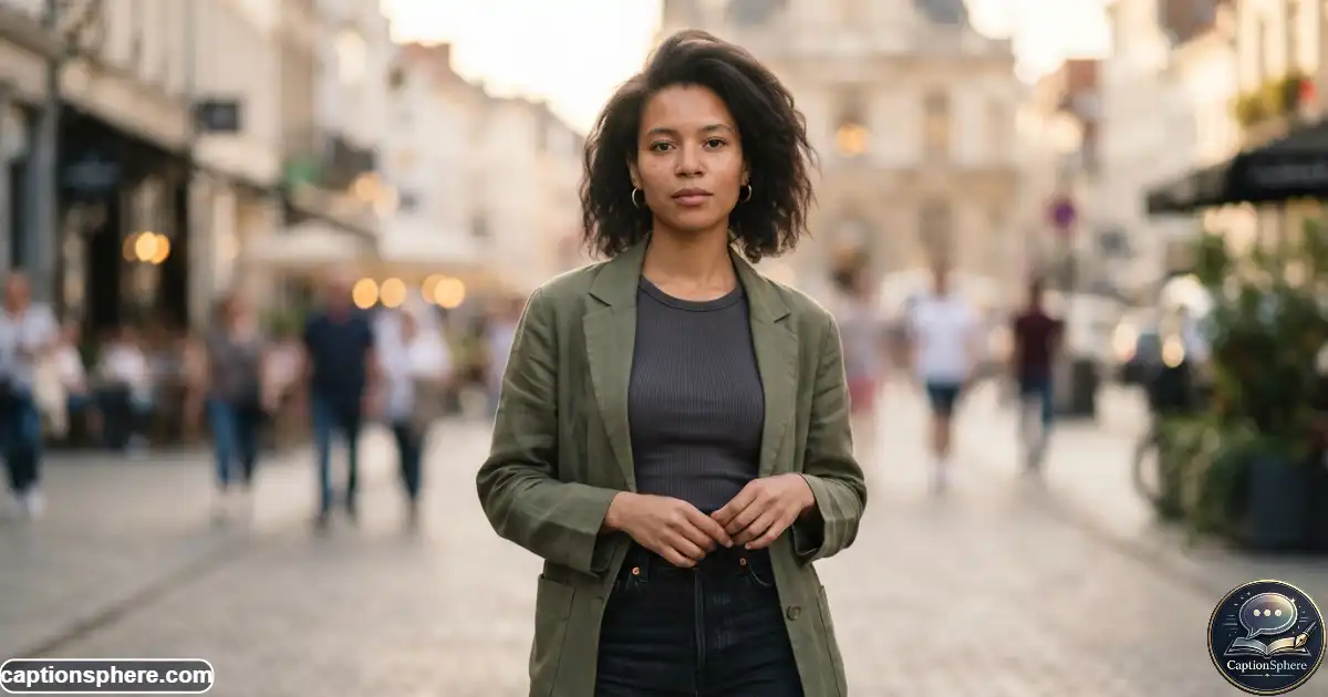 Confident person posing with a serious expression for an Instagram portrait