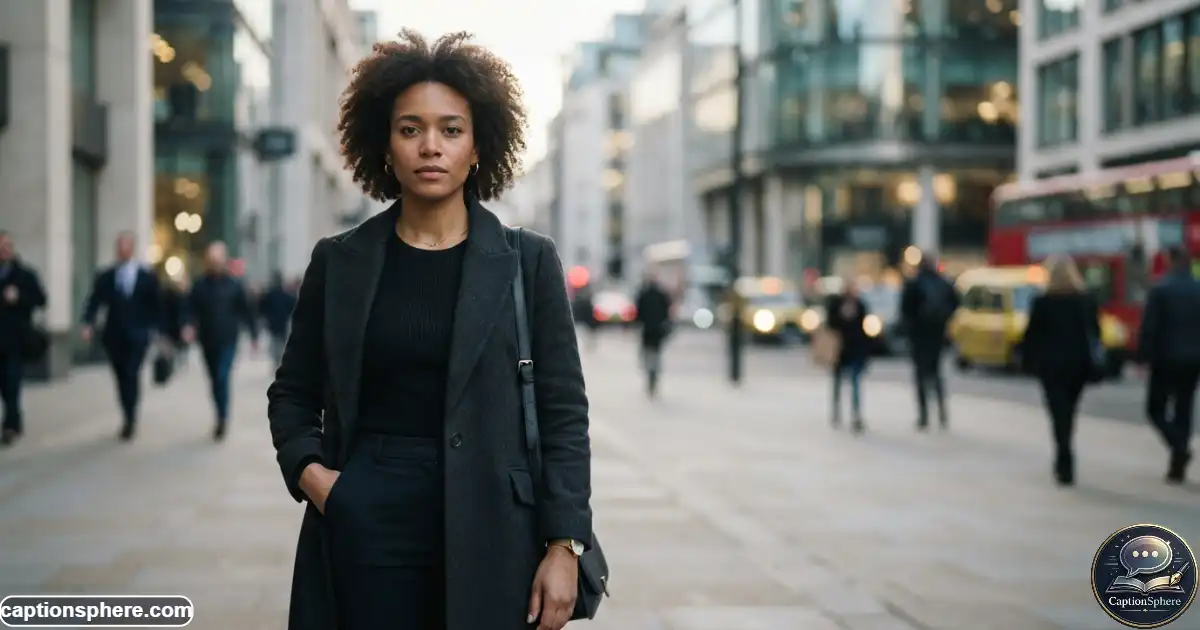 Realistic editorial portrait of a stylish young adult standing confidently on a modern city street, calm serious expression, natural posture, subtle cinematic lighting, authentic skin texture, shallow background blur, sophisticated lifestyle photography, clean top-middle space for a heading, 16:9, no logo, watermark, or extra text.