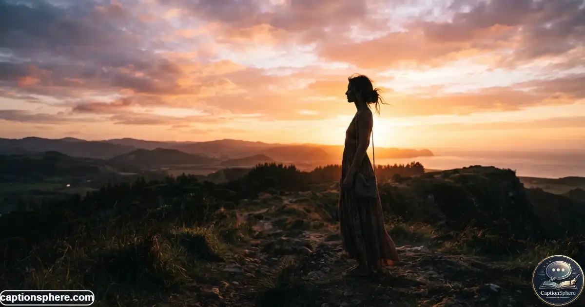 Person standing in silhouette against a glowing golden sunset sky