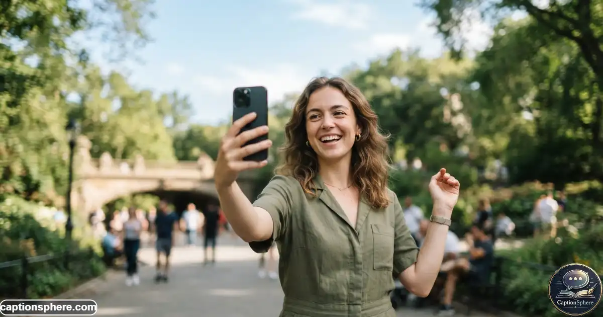 Image Prompt:
Create a realistic 16:9 editorial lifestyle photograph of a person taking a playful selfie outdoors during a bright carefree afternoon. Natural smile, spontaneous expression, relaxed body language, casual modern clothing, authentic surroundings, soft daylight, realistic photography, and uncluttered top-middle space for a heading. No logos, watermark, website, subtitle, or extra text.