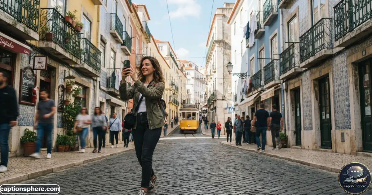 Image Prompt:
16:9 realistic editorial travel photography showing a young traveler walking through an attractive city neighborhood while photographing the surroundings with a smartphone, authentic travel atmosphere, realistic architecture and street details, candid composition, natural daylight, visually distinct scene with clean upper-center space.