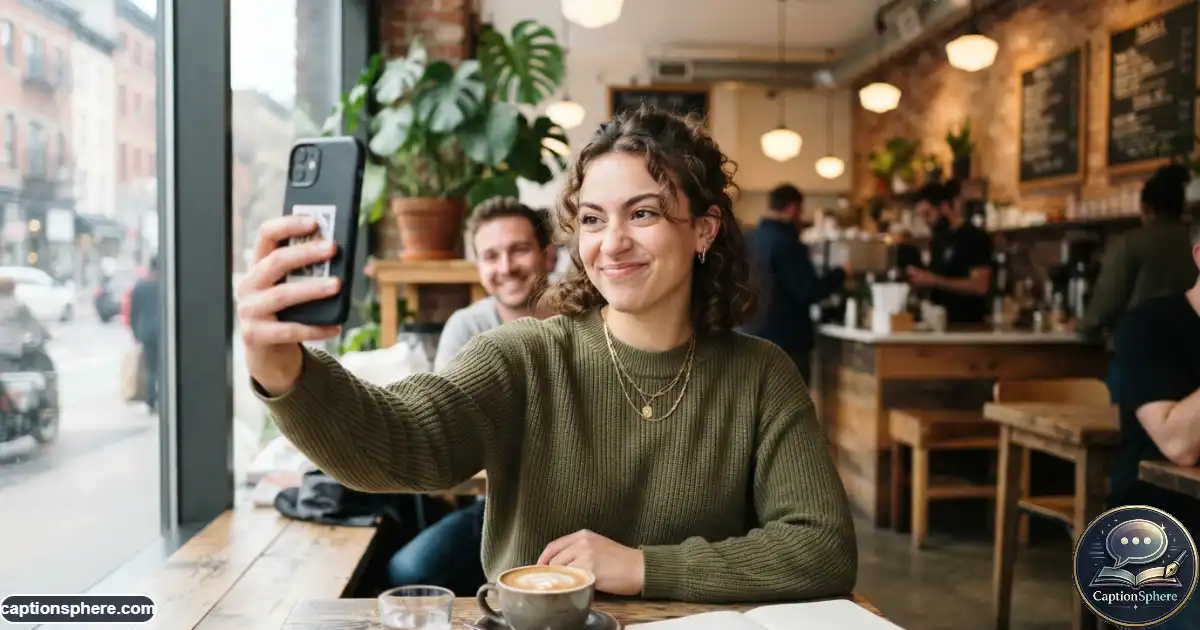 Young adult smiling during a playful selfie with a sarcastic confident expression
