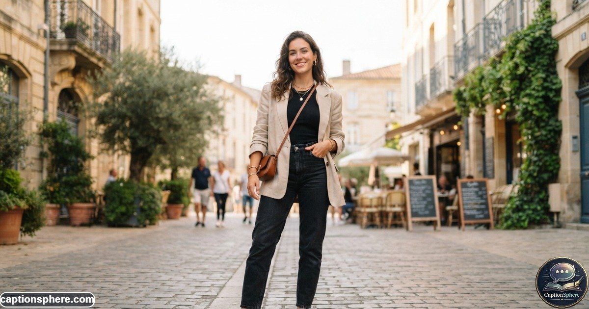 Young woman posing confidently outdoors with a stylish modern look