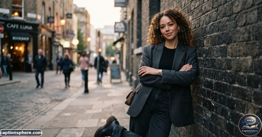Confident person giving a sharp expression during an urban portrait session
