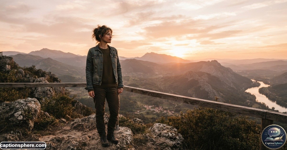 Thoughtful person standing outdoors during sunset with a reflective expression