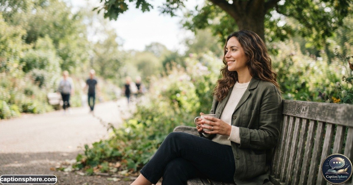 Confident adult enjoying a peaceful moment outdoors with natural sunlight