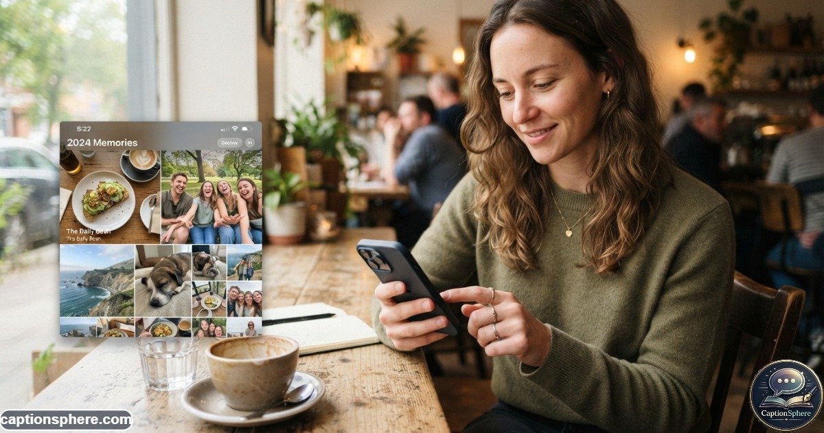 Person browsing a varied collection of recent everyday photos on a smartphone