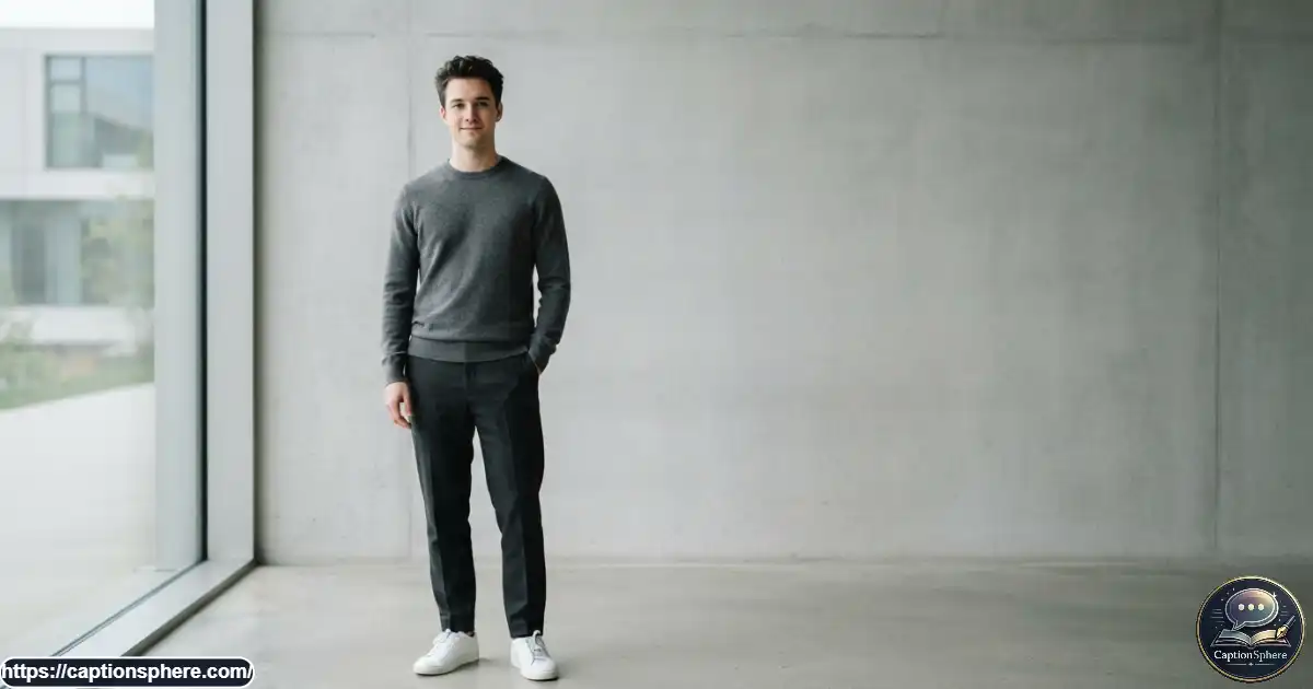 Young man in a simple outfit posing against a clean minimalist background