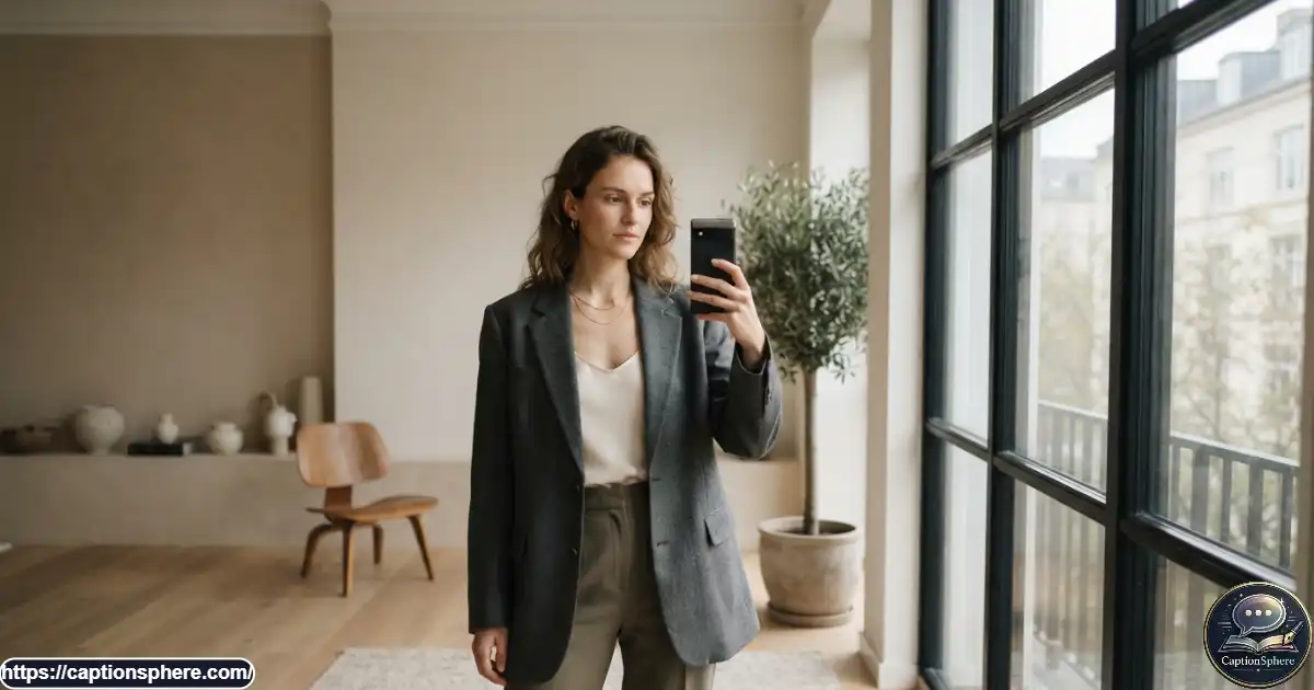 Stylish person taking an aesthetic self portrait in soft natural window light