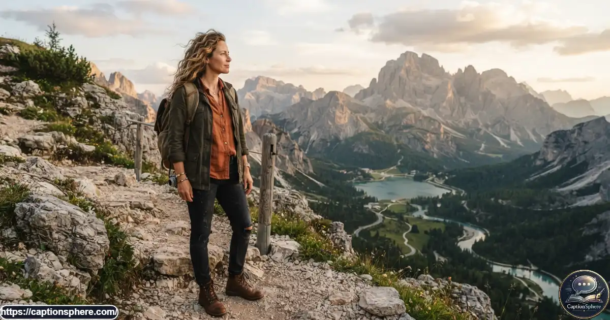 Stylish traveler enjoying a scenic destination with relaxed elegant posture