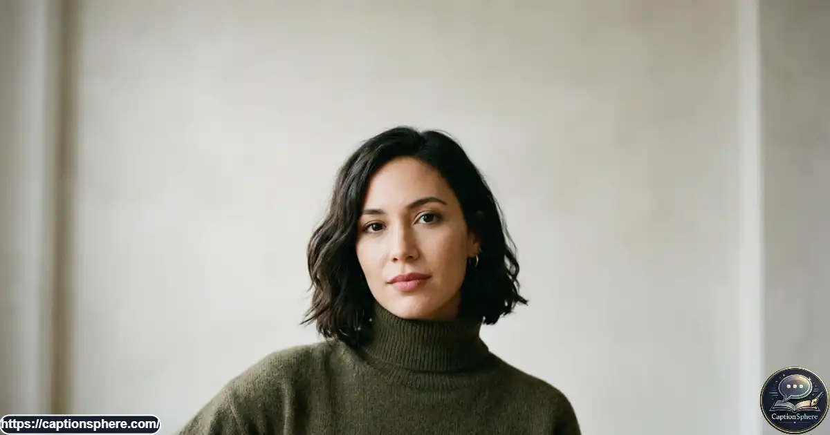 Close-up fashion portrait with a relaxed expression and clean minimalist styling.