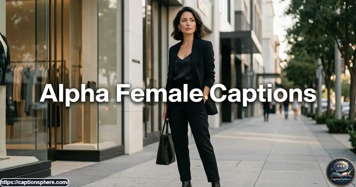 Confident woman in a modern outfit standing with a poised expression in a stylish urban setting.