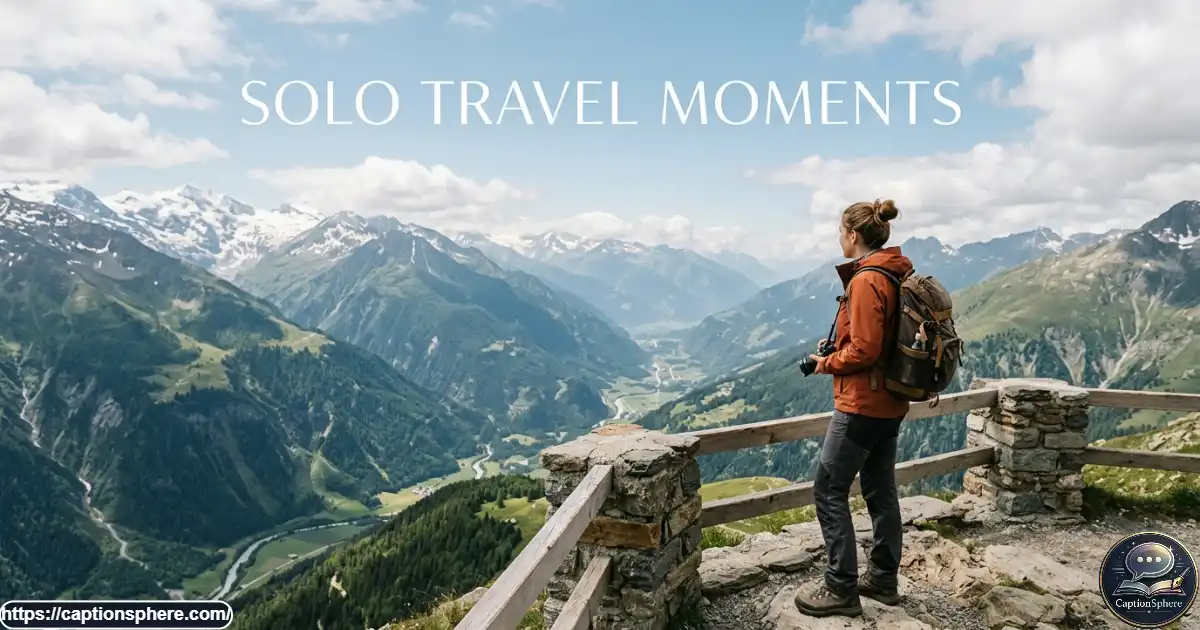 Solo traveler standing on a scenic overlook with mountains and an expansive sky in the background.