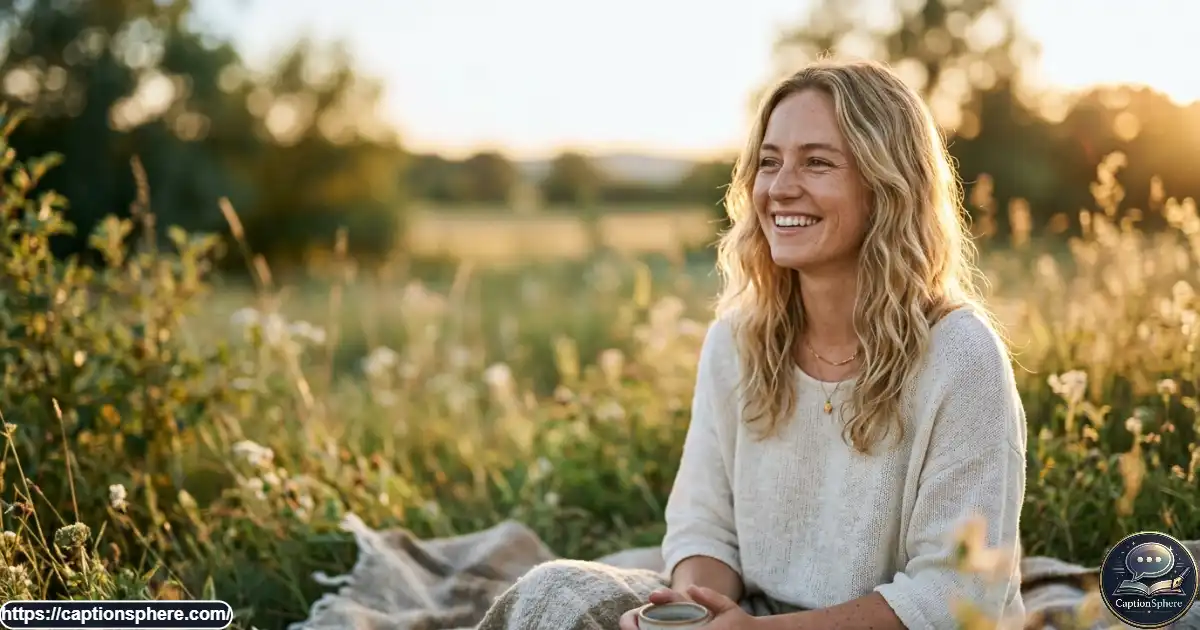 Young woman smiling in warm golden-hour light for a radiant portrait.