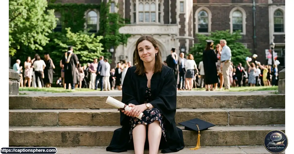 Graduate holding a diploma with a playful exhausted expression after completing university.