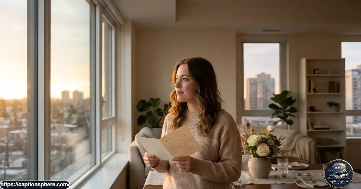 Thoughtful young adult standing by a window at sunset during a quiet twenty-fifth birthday
