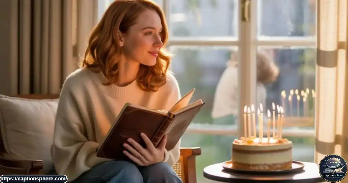 Young adult reflecting beside a sunlit window with a journal and fresh flowers.