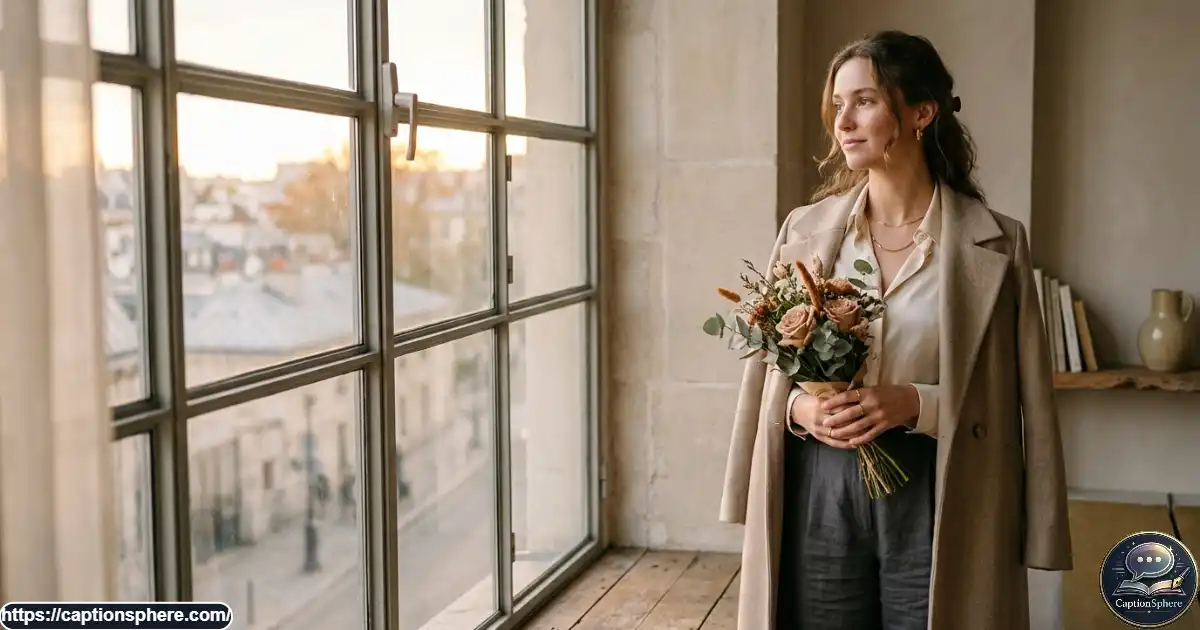: Young adult in an elegant outfit posing in warm golden-hour light on a birthday afternoon.