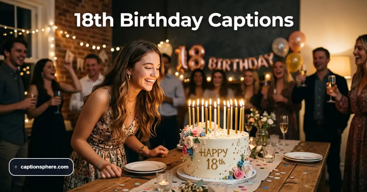 Elegant eighteenth birthday cake with glowing candles at a warm, stylish celebration.